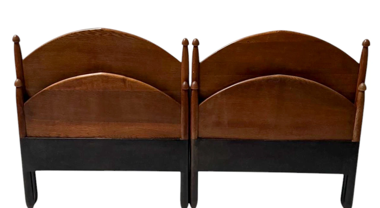 Willem Penaat Art Deco Amsterdamse School Twin Beds for Metz & Co., 1920s